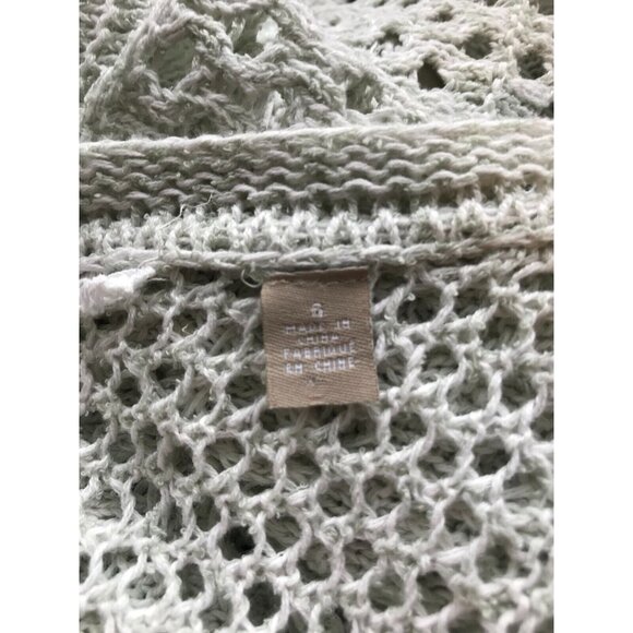Knitted & Knotted Long Light Green & White Loose Knit Cardigan, Size Small - Picture 10 of 10